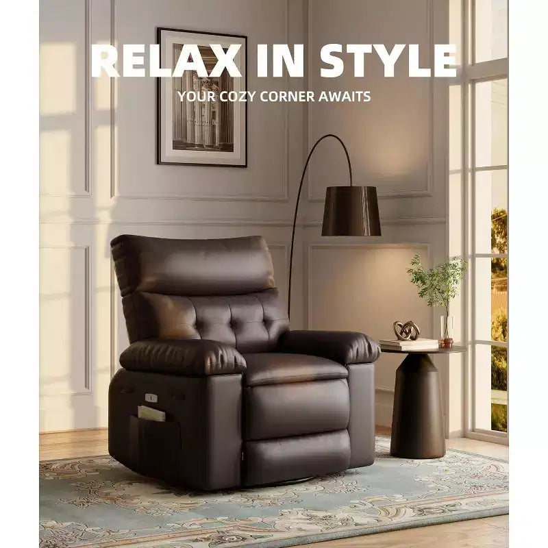 Lift-Sessel mit Wärme & Massage, 27 Zoll breiter Sitz, 360° Drehung, manueller Schaukelstuhl & Fernbedienung für Wohnzimmer, Senioren & Pflegeheim