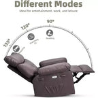 Lift-Sessel mit Wärme & Massage, 27 Zoll breiter Sitz, 360° Drehung, manueller Schaukelstuhl & Fernbedienung für Wohnzimmer, Senioren & Pflegeheim
