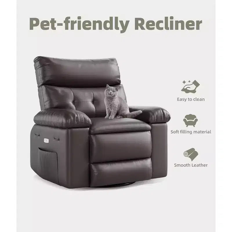Lift-Sessel mit Wärme & Massage, 27 Zoll breiter Sitz, 360° Drehung, manueller Schaukelstuhl & Fernbedienung für Wohnzimmer, Senioren & Pflegeheim