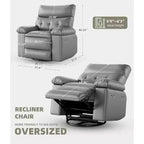 Lift-Sessel mit Wärme & Massage, 27 Zoll breiter Sitz, 360° Drehung, manueller Schaukelstuhl & Fernbedienung für Wohnzimmer, Senioren & Pflegeheim