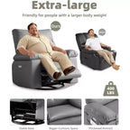 Lift-Sessel mit Wärme & Massage, 27 Zoll breiter Sitz, 360° Drehung, manueller Schaukelstuhl & Fernbedienung für Wohnzimmer, Senioren & Pflegeheim