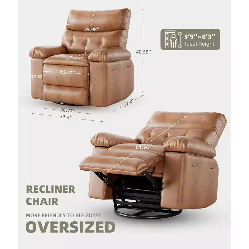 Lift-Sessel mit Wärme & Massage, 27 Zoll breiter Sitz, 360° Drehung, manueller Schaukelstuhl & Fernbedienung für Wohnzimmer, Senioren & Pflegeheim