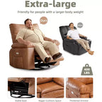 Lift-Sessel mit Wärme & Massage, 27 Zoll breiter Sitz, 360° Drehung, manueller Schaukelstuhl & Fernbedienung für Wohnzimmer, Senioren & Pflegeheim