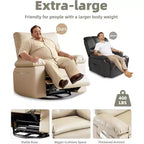 Lift-Sessel mit Wärme & Massage, 27 Zoll breiter Sitz, 360° Drehung, manueller Schaukelstuhl & Fernbedienung für Wohnzimmer, Senioren & Pflegeheim
