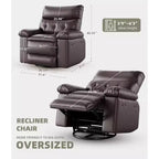 Lift-Sessel mit Wärme & Massage, 27 Zoll breiter Sitz, 360° Drehung, manueller Schaukelstuhl & Fernbedienung für Wohnzimmer, Senioren & Pflegeheim