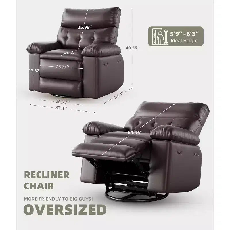 Lift-Sessel mit Wärme & Massage, 27 Zoll breiter Sitz, 360° Drehung, manueller Schaukelstuhl & Fernbedienung für Wohnzimmer, Senioren & Pflegeheim
