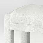 Fully Upholstered Ottoman Cream Boucle ™: Wooden Frame, Polyester, Spot Clean