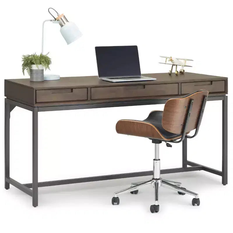 Devlin Mid-Century Schreibtisch aus Massivholz mit Schubladen  