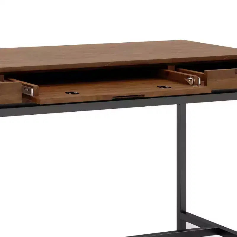 Devlin Mid-Century Solid Wood Writing Desk with Drawers