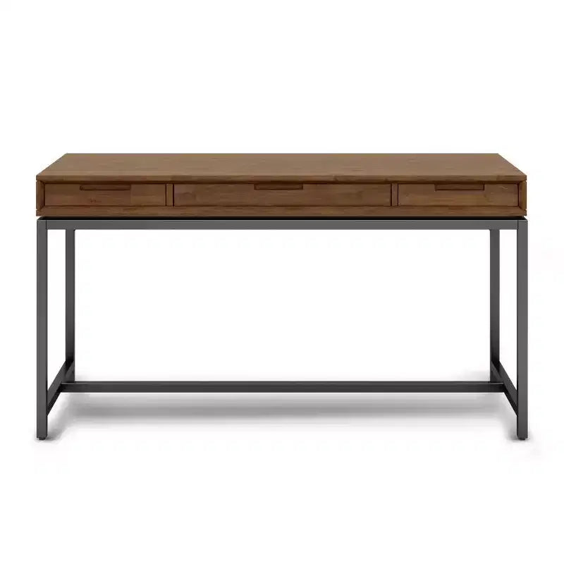 Devlin Mid-Century Solid Wood Writing Desk with Drawers