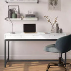 Devlin Mid-Century Solid Wood Writing Desk with Drawers