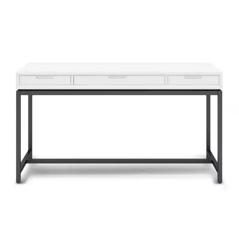 Devlin Mid-Century Solid Wood Writing Desk with Drawers