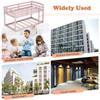 Tweepersoons stapelbed laag met veiligheidshekken geïntegreerde ladder kinderhouten grijs/wit/beige/roze