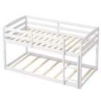 Tweepersoons stapelbed laag met veiligheidshekken geïntegreerde ladder kinderhouten grijs/wit/beige/roze