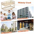 Tweepersoons stapelbed laag met veiligheidshekken geïntegreerde ladder kinderhouten grijs/wit/beige/roze