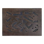 Téglalap alakú fa oldalasztal, 20x14x26, gravírozott szürke