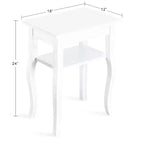 Prostokątny stolik boczny MDF, 18x12x24, biały